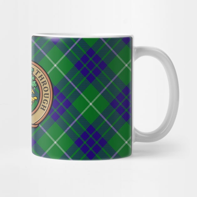 Clan Hamilton Crest over Green Hunting Tartan by sifis